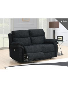 Harrow 2 Seater Electric Sofa - Black
