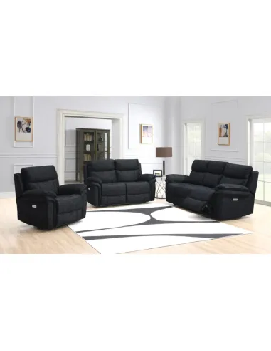 Harrow 2 Seater Electric Sofa - Black