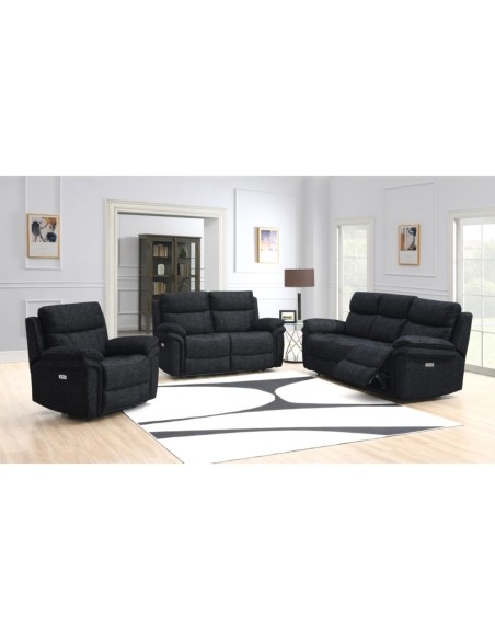 Harrow 2 Seater Electric Sofa - Black