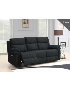 Harrow 3 Seater Electric Sofa - Black