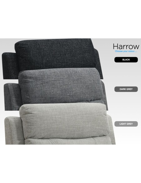 Harrow 3+1+1 Electric Sofa Set - Black