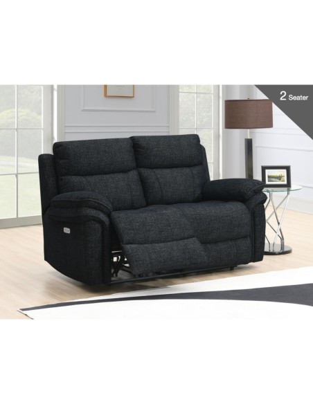Harrow 3+2 Electric Sofa Set - Black