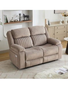 Morgan 2 Seater Electric Recliner Sofa - Taupe