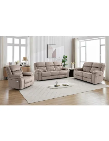 Morgan 2 Seater Electric Recliner Sofa - Taupe