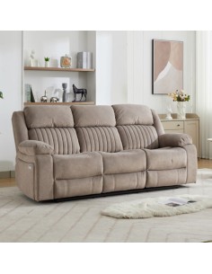 Morgan 3 Seater Electric Recliner Sofa - Taupe