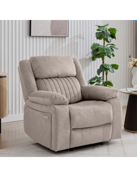 Morgan Electric Recliner Armchair - Taupe