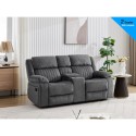 Morgan 2 Seater Recliner Sofa With Console - Slate Grey