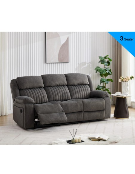 Morgan 3 Seater Recliner Sofa - Iron
