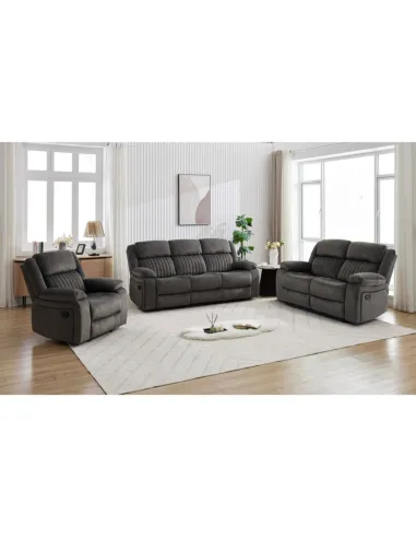 Morgan 3 Seater Recliner Sofa - Iron