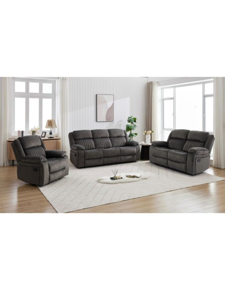 Morgan 3 Seater Recliner Sofa - Iron