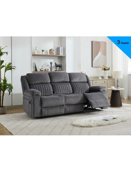 Morgan 3 Seater Recliner Sofa - Slate Grey
