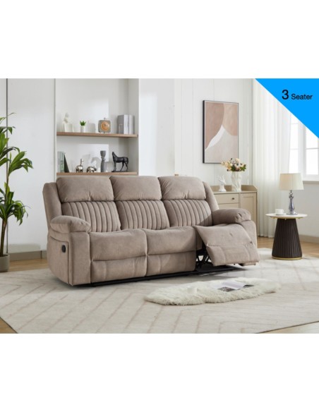 Morgan 3 Seater Recliner Sofa - Taupe