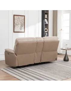 Chriki 2 Seater Power Recliner with Console - Beige 2