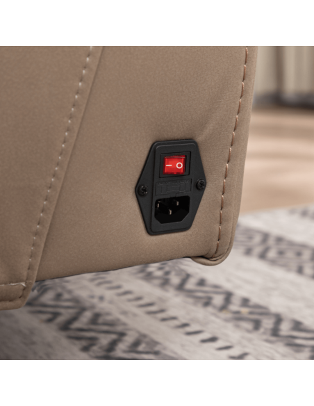 Chriki 2 Seater Power Recliner with Console - 2 Tone Grey