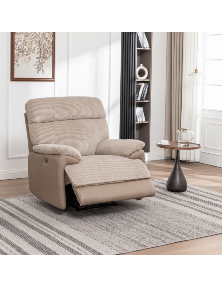 Chriki Power Recliner Armchair - 2 Tone Grey
