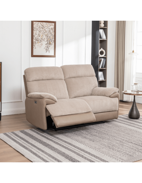 Chriki 2.5 Seater Power Recliner Sofa - 2 Tone Grey