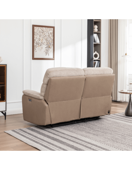 Chriki 2.5 Seater Power Recliner Sofa - 2 Tone Grey