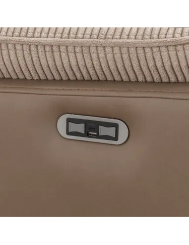 Chriki 2.5 Seater Power Recliner Sofa - 2 Tone Grey