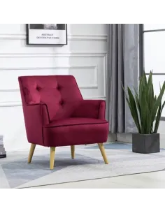 Tara Accent Chair - Dark Crimson Velvet