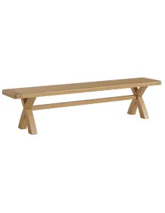 Gia Cross Leg Dining Bench - Oak