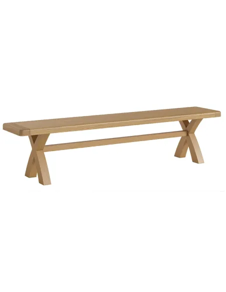Gia Cross Leg Dining Bench - Oak