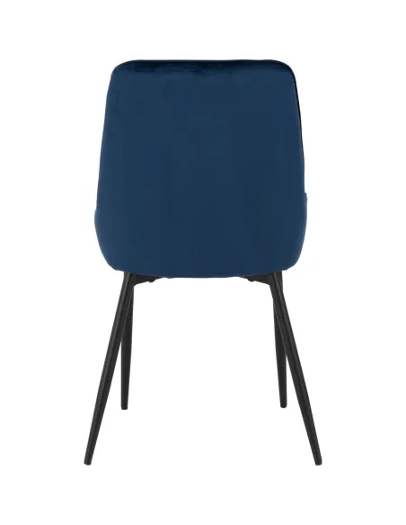 Athens Round Table & Avery Dining Set (x4 Chairs) - Concrete/Sapphire Blue Velvet