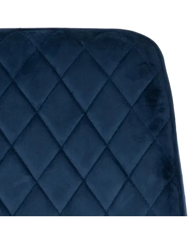 Athens Round Table & Avery Dining Set (x4 Chairs) - Concrete/Sapphire Blue Velvet