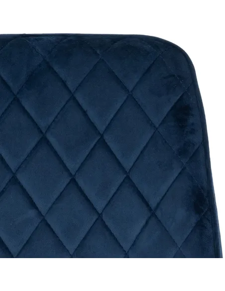 Athens Round Table & Avery Dining Set (x4 Chairs) - Concrete/Sapphire Blue Velvet