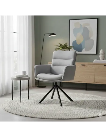 Vila Swivel Dining Chair - Grey