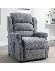 Drancy Single Motor Lift & Tilt Recliner Armchair - Steel Blue