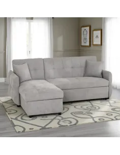 Chelsea Corner Sofa Bed - Silver Grey Fabric