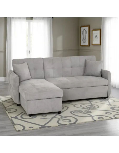 Chelsea Corner Sofa Bed - Silver Grey Fabric