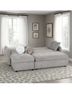 Chelsea Corner Sofa Bed - Silver Grey Fabric 2