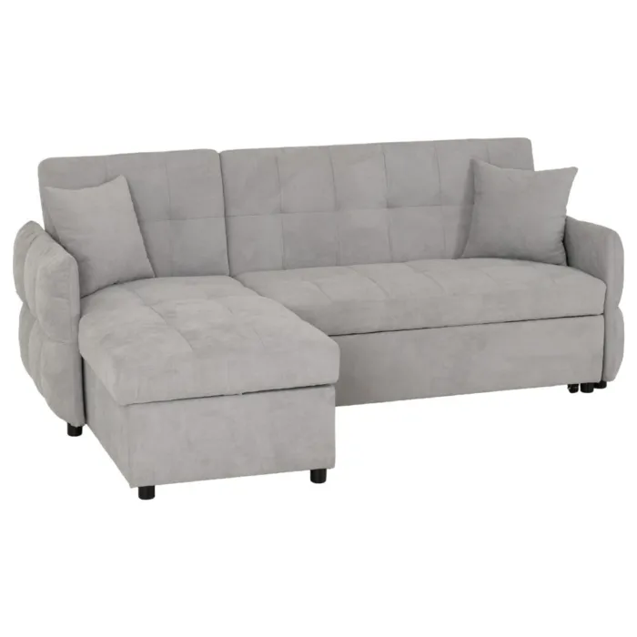 Chelsea Corner Sofa Bed - Silver Grey Fabric