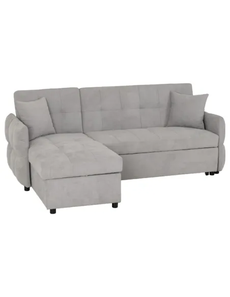 Chelsea Corner Sofa Bed - Silver Grey Fabric