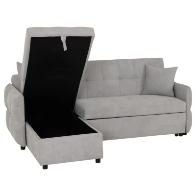 Chelsea Corner Sofa Bed - Silver Grey Fabric