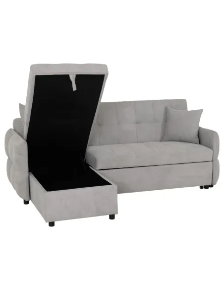 Chelsea Corner Sofa Bed - Silver Grey Fabric