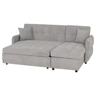 Chelsea Corner Sofa Bed - Silver Grey Fabric