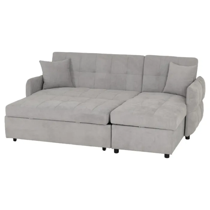 Chelsea Corner Sofa Bed - Silver Grey Fabric