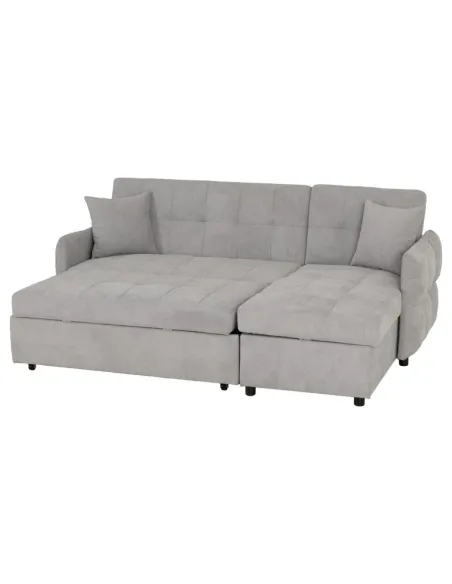 Chelsea Corner Sofa Bed - Silver Grey Fabric
