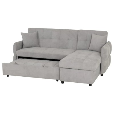 Chelsea Corner Sofa Bed - Silver Grey Fabric