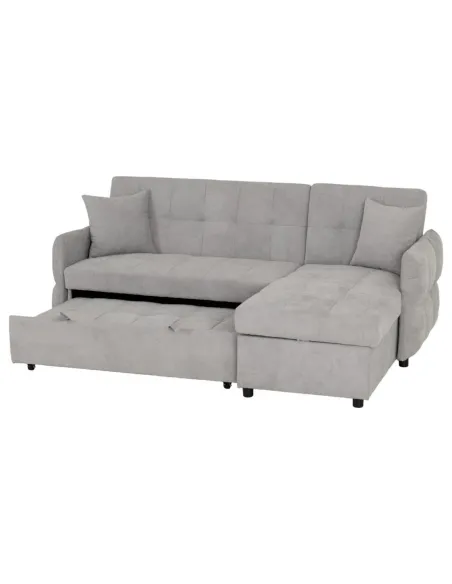 Chelsea Corner Sofa Bed - Silver Grey Fabric
