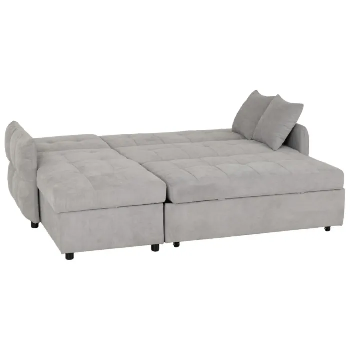 Chelsea Corner Sofa Bed - Silver Grey Fabric