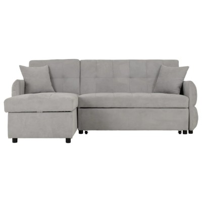 Chelsea Corner Sofa Bed - Silver Grey Fabric