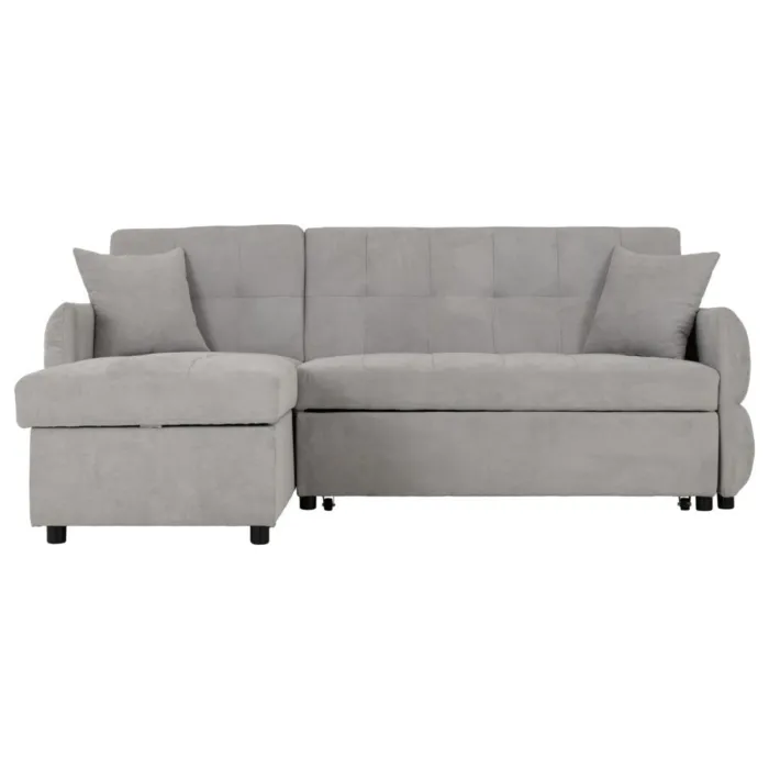 Chelsea Corner Sofa Bed - Silver Grey Fabric