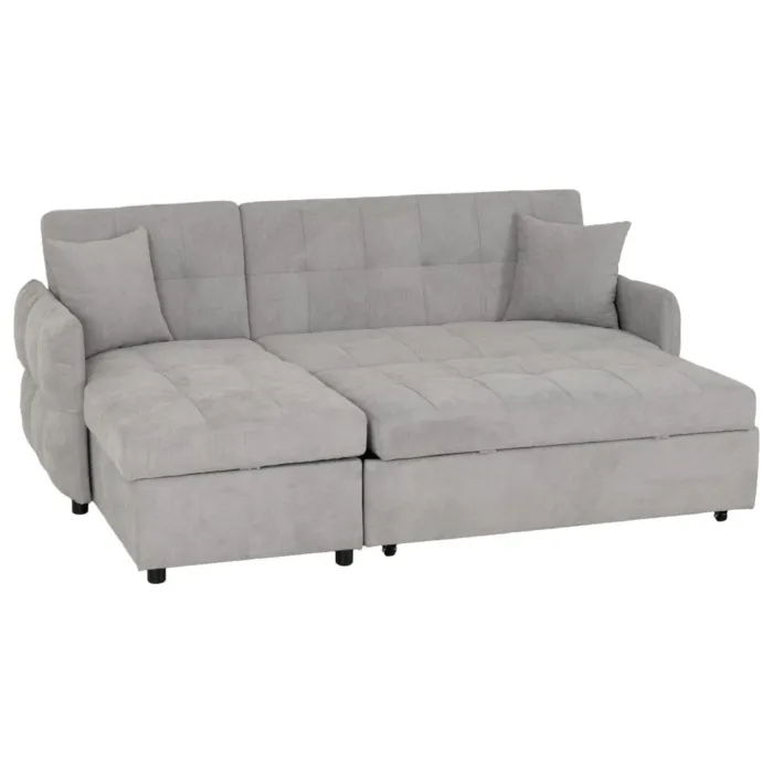 Chelsea Corner Sofa Bed - Silver Grey Fabric