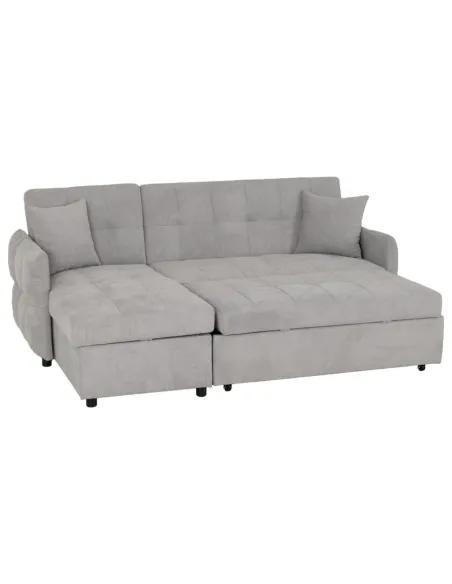 Chelsea Corner Sofa Bed - Silver Grey Fabric