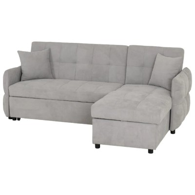 Chelsea Corner Sofa Bed - Silver Grey Fabric