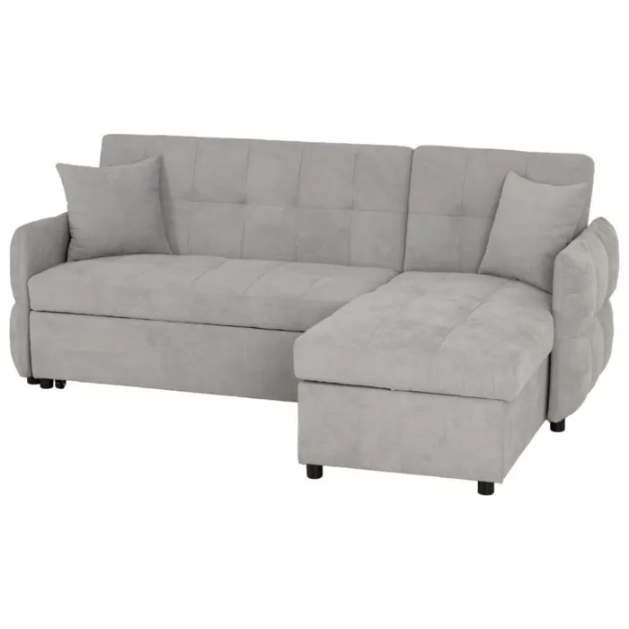 Chelsea Corner Sofa Bed - Silver Grey Fabric