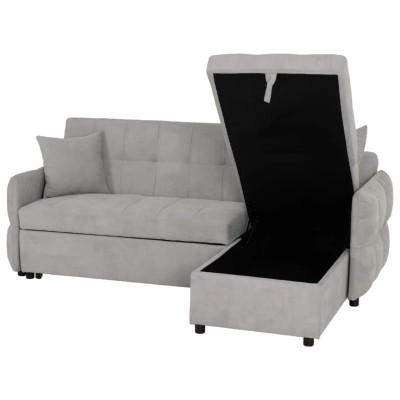 Chelsea Corner Sofa Bed - Silver Grey Fabric